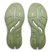 Endurance Edge Mount to Coast C135 mens running shoes showing the olive green textured rubber outsoles