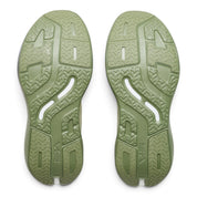 Endurance Edge Mount to Coast C135 womens running shoe outsoles in olive green with textured grip pattern