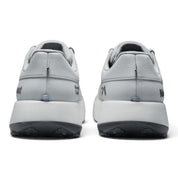 Endurance Edge H1 grey road-to-trail running shoes, rear view showing durable VersaGrip outsole and textured upper.