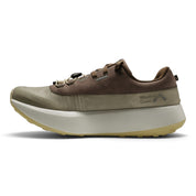 Endurance Edge H1 road-to-trail running shoe in brown and beige with a thick CircleCELL midsole and dual lacing system
