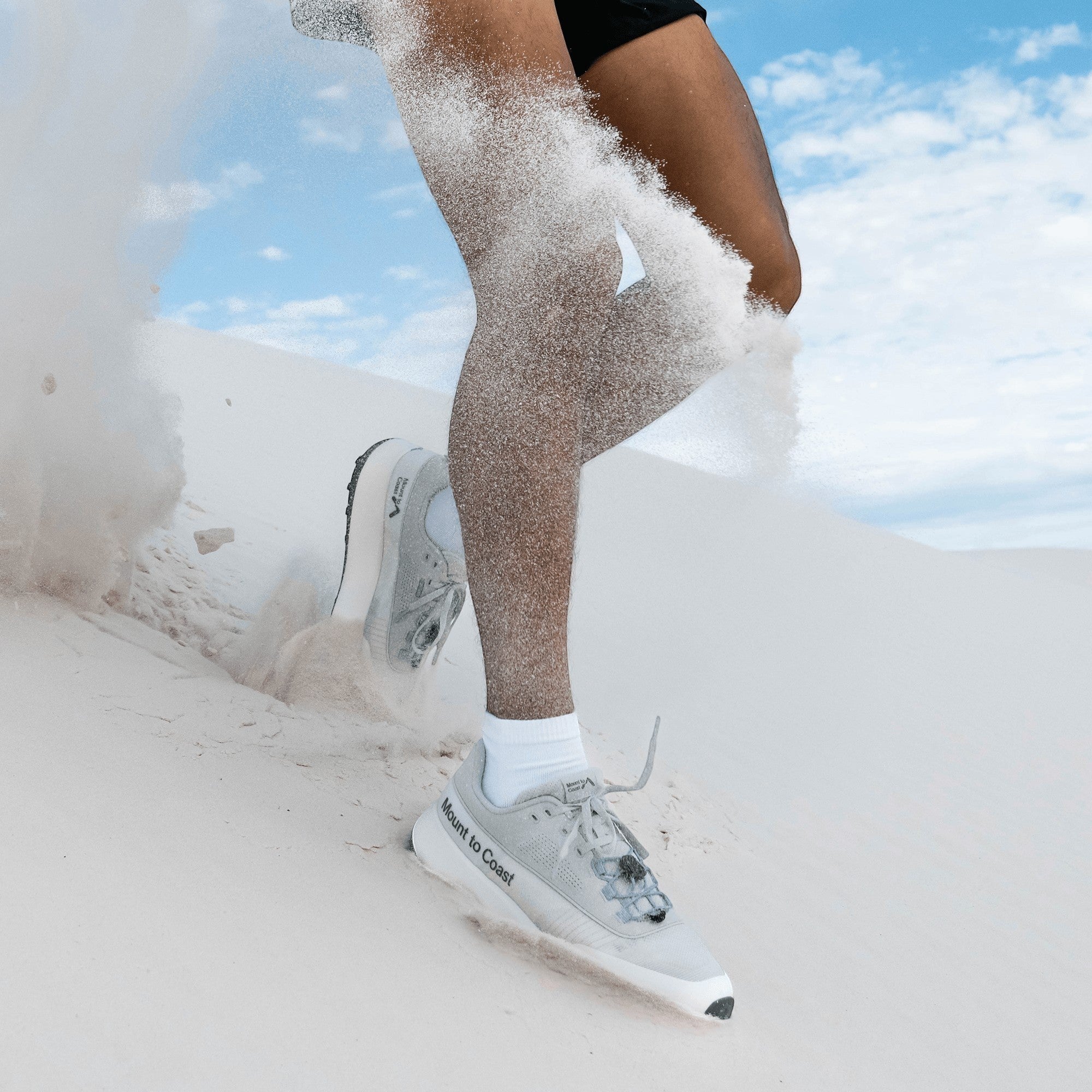 Endurance Edge Mount to Coast H1 womens road-to-trail running shoe in grey with CircleCELL midsole and dual lacing.