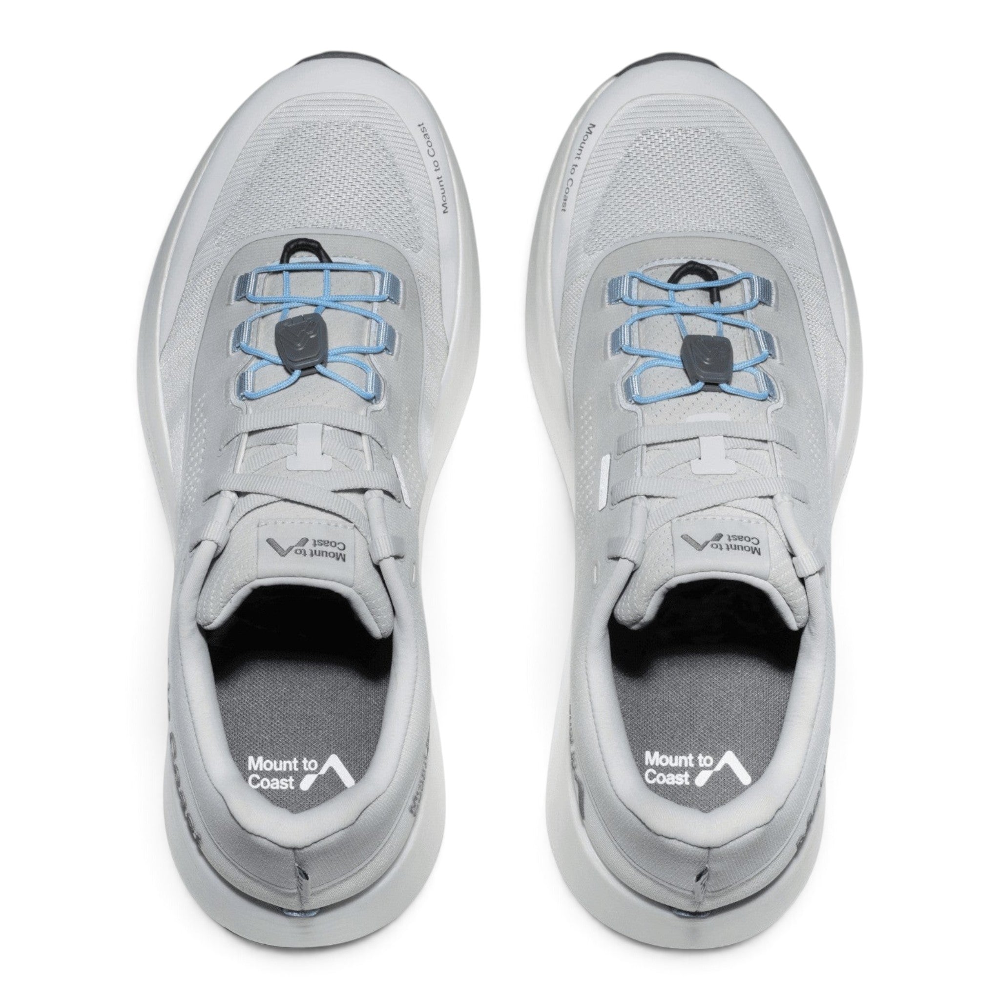 Endurance Edge H1 women's grey road-to-trail running shoes with CircleCELL midsole and dual lacing system top view