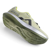 Endurance Edge Mount to Coast C135 mens running shoe in lime green with a thick CircleCELL midsole and mesh upper
